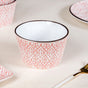 Baroque Ceramic Serving Bowl Set Of 4 Pink 650ml