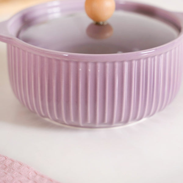 Ribbed Multifunctional Serving Bowl With Lid 950ml