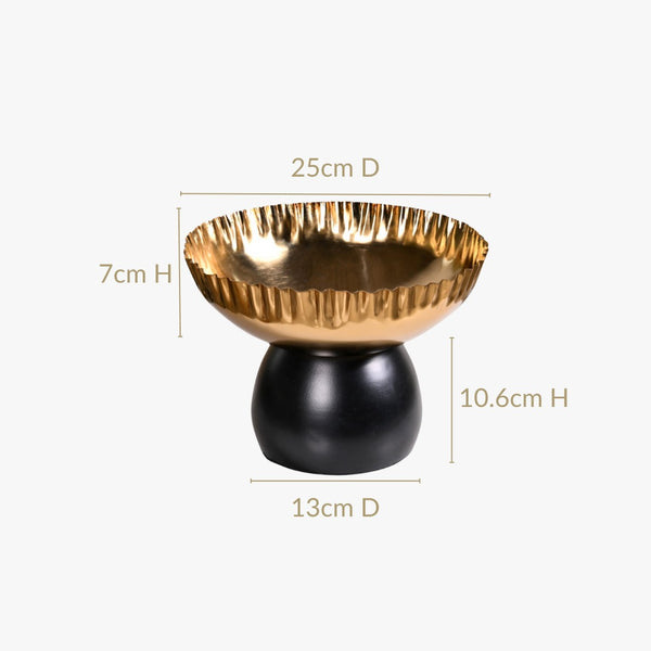 Luxe Round Decorative Bowl With Pedestal