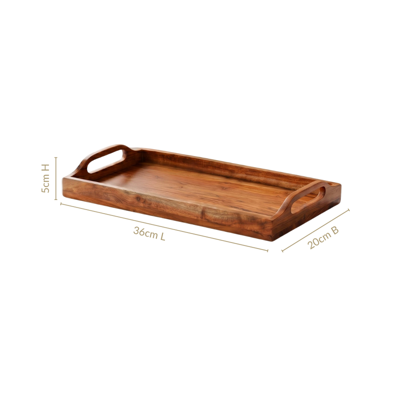 Rustic Serving Tray With Handles 36x20cm