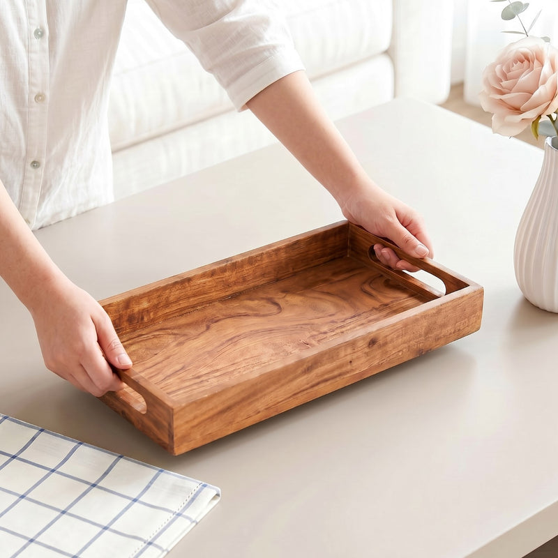 Wooden Snack Serving Tray 41x16cm