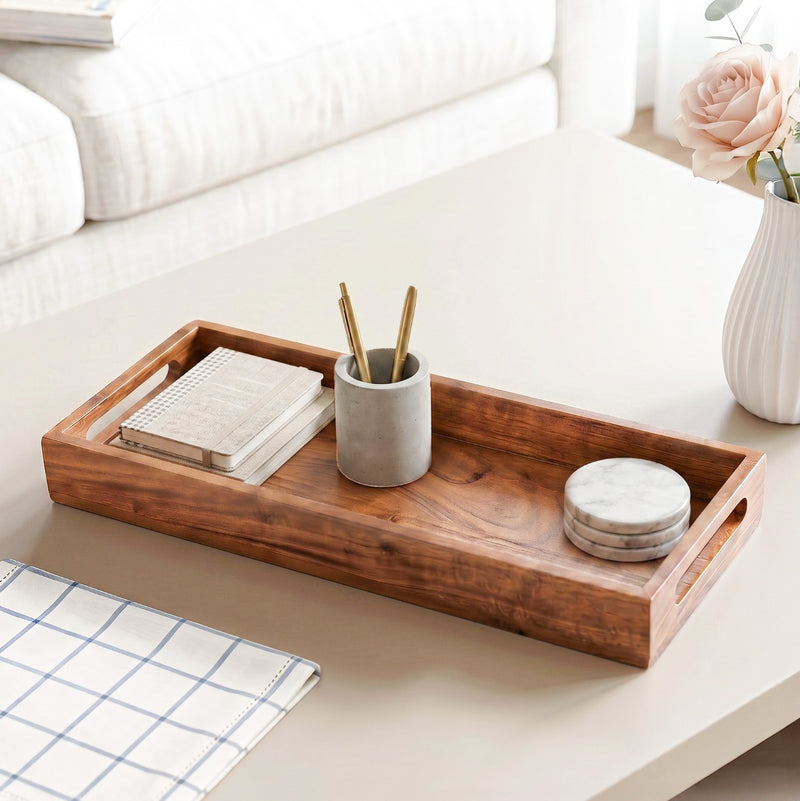 Wooden Snack Serving Tray 41x16cm