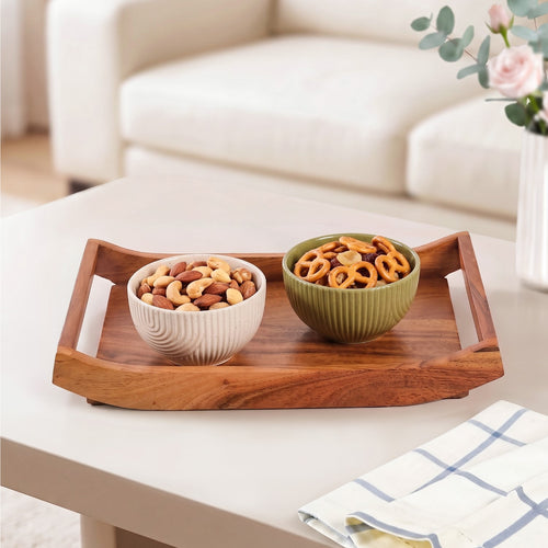 Acacia Wood Serving Tray 30x20cm