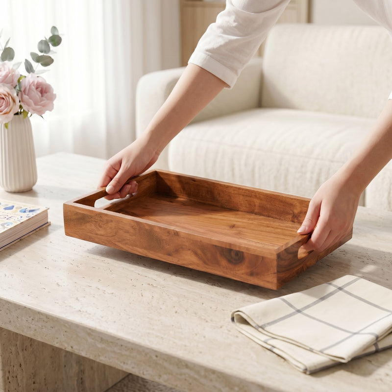 Classic Acacia Serving Tray 36x20cm