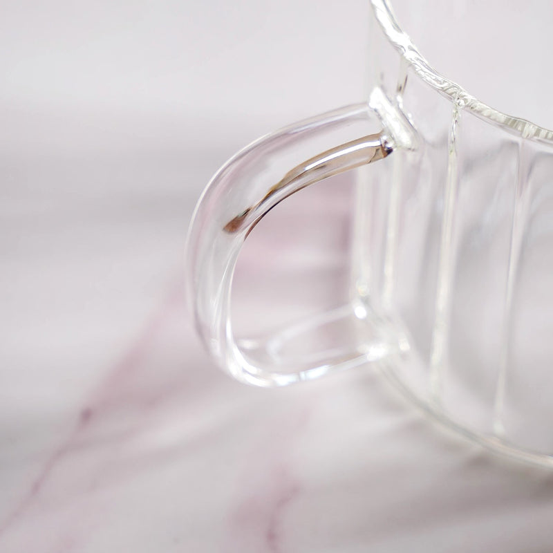 Set Of 2 Premium Borosilicate Ribbed Cups 300ml