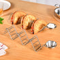 Set Of 2 Zig-Zag Stainless Steel Taco Holder With Dip Bowls
