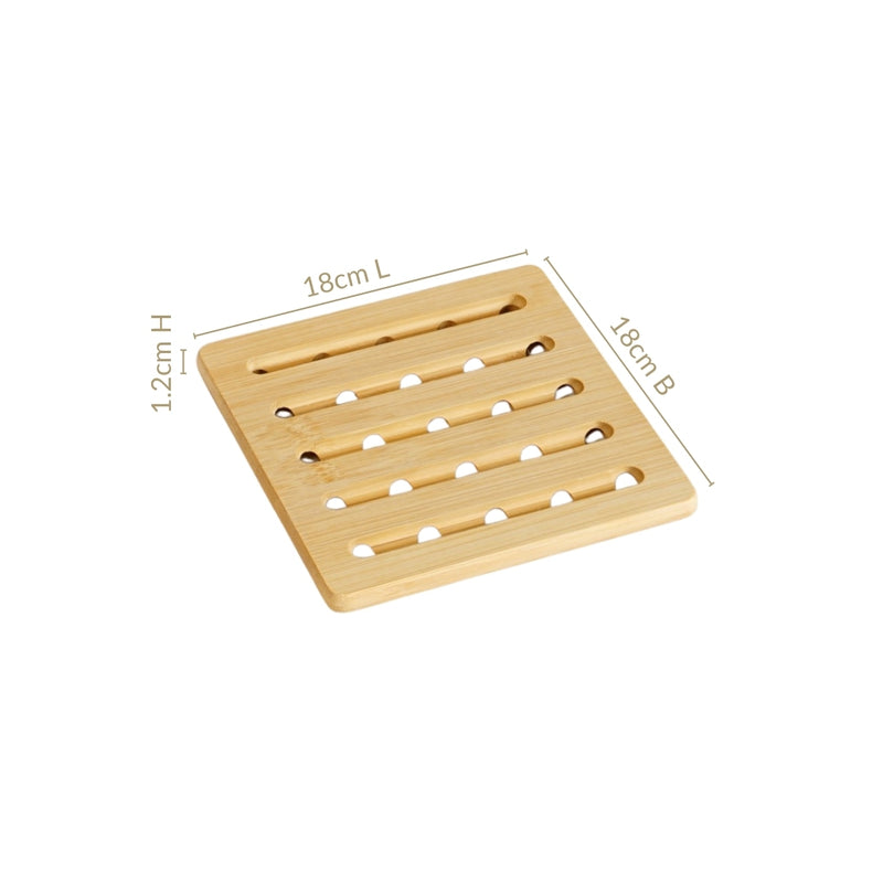 Set Of 3 Bamboo Wood Square Trivet