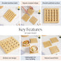 Set Of 3 Bamboo Wood Square Trivet