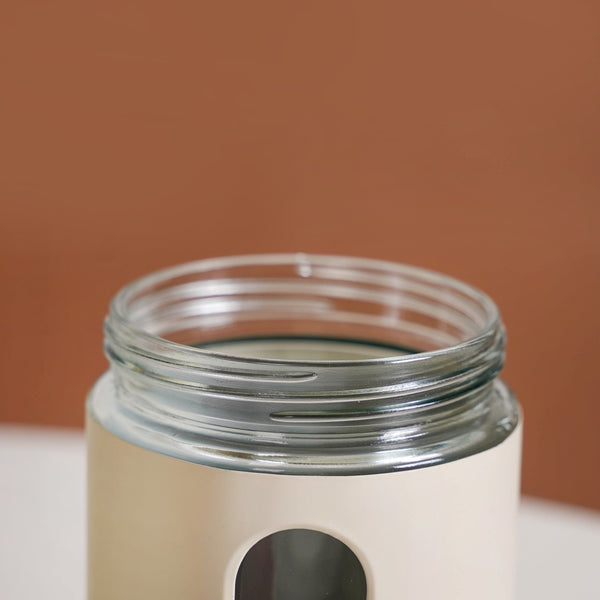 Set Of 4 Glass Storage Canister With Viewing Window 1200ml