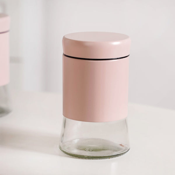 Winnie Set Of 4 Metal And Glass Container Jars 800ml