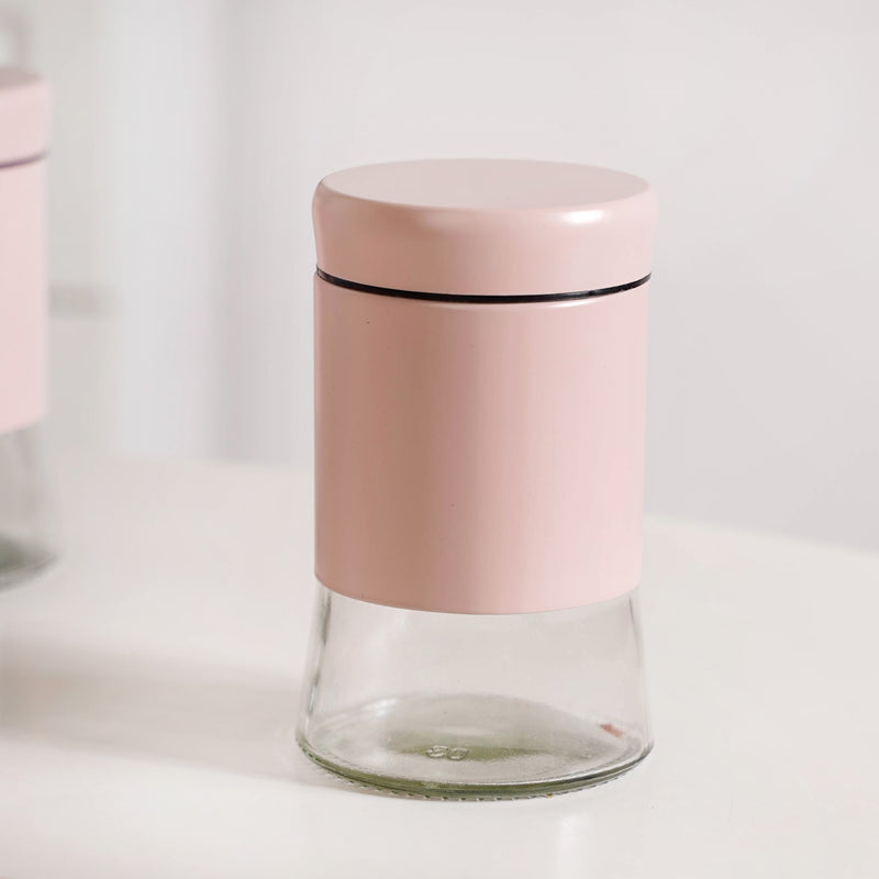 Set Of 4 Metal And Glass Container 800ml