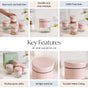 Set Of 4 Metal Storage Jar With Clear Glass Base 600ml