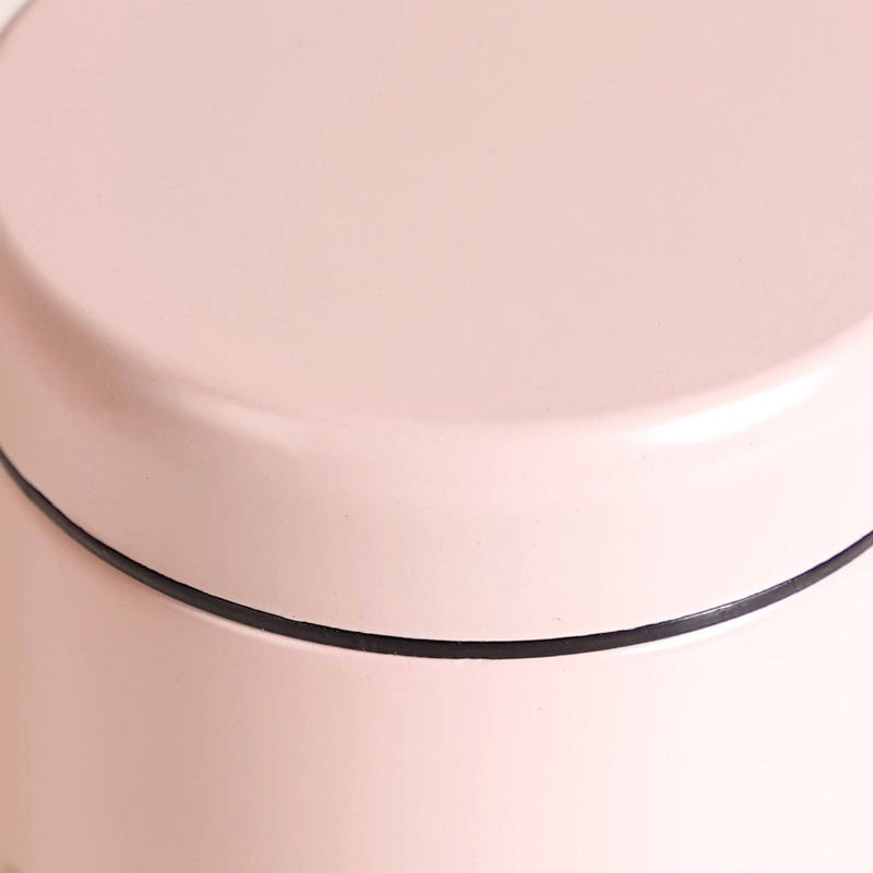 Set Of 4 Metal Storage Jar With Clear Glass Base 600ml