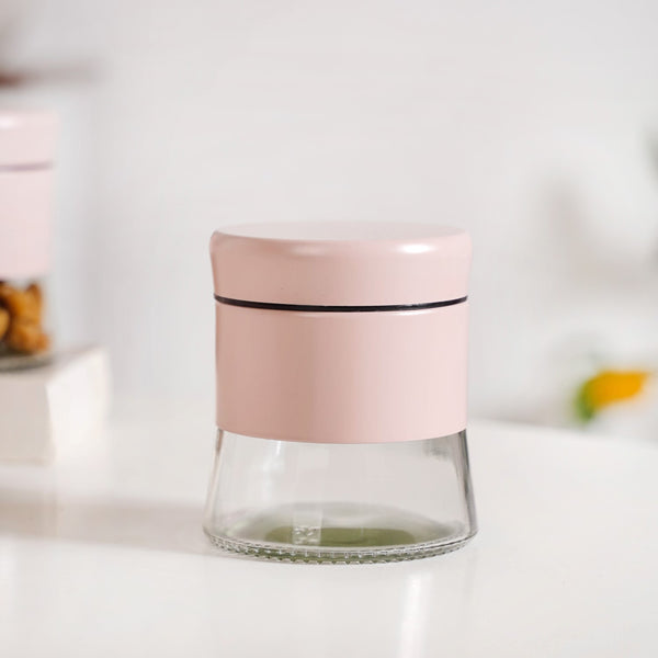 Winnie Set Of 4 Glass Storage Jar With Metal Cover 600ml