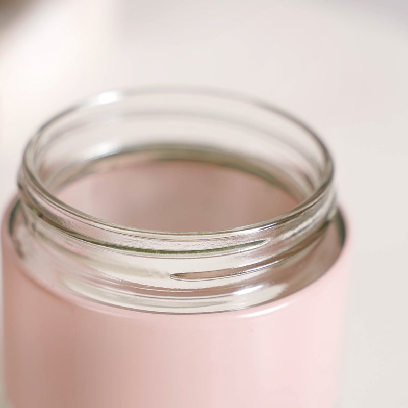 Set Of 4 Metal Storage Jar With Clear Glass Base 600ml