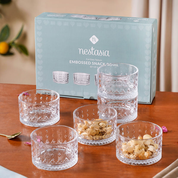 Set Of 6 Crystal Bloom Snack Bowls 220ml