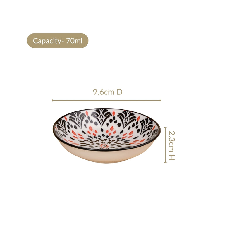 Set Of 8 Floral Mandala Dip Bowls 70ml
