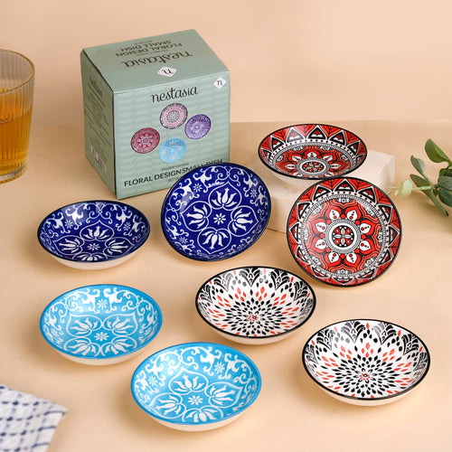 Set Of 8 Floral Mandala Dip Bowls 70ml