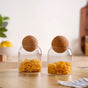 Set of 2 Scandinavian Glass Jar With Cork Lid 500ml