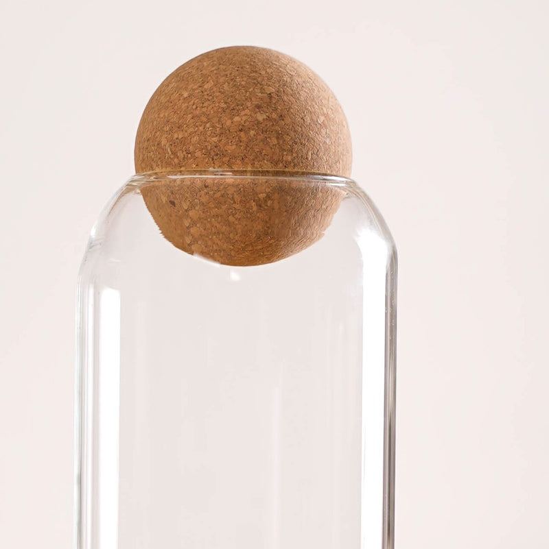 Storage Glass Jars with Cork Ball Lids Set of 2 1300ml