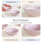 Set Of 2 Large Lilac Scallop Serving Bowls 1000ml - Serving bowls, ceramic serving bowls, serving bowls set, large serving bowls, ceramic bowls