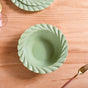 Green Scallop Luxury Serving Bowls Set Of 2 1000ml - Serving bowls, ceramic serving bowls, serving bowls set, large bowls, green bowls