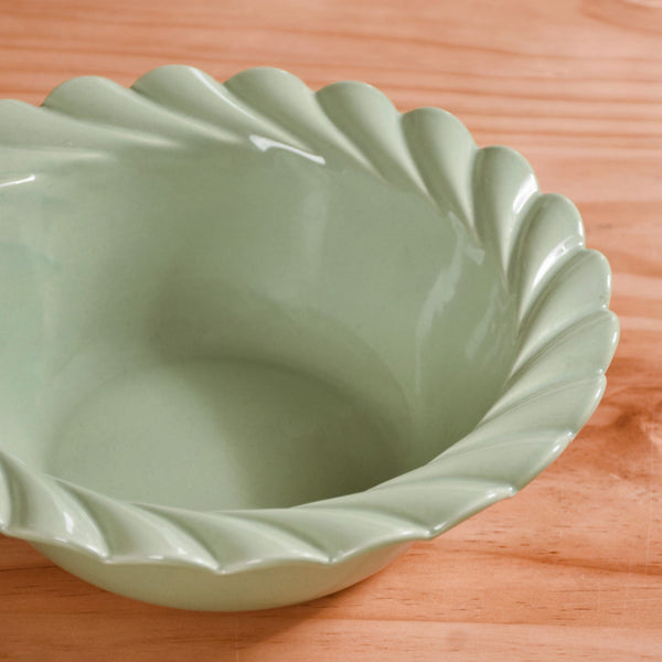 Green Scallop Soup Bowls Set Of 2 1000ml