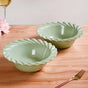 Green Scallop Luxury Serving Bowls Set Of 2 1000ml - Serving bowls, ceramic serving bowls, serving bowls set, large bowls, green bowls