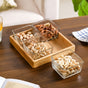 Set Of 4 Glass Snack Bowls With Tray