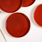 Amber Ceramic Clay Dinner Plates Set Of 4 9 Inch - Ceramic dinner plates, dinner plates set of 4, ceramic plates, red dinner plates