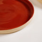 Amber Ceramic Clay Dinner Plates Set Of 4 9 Inch - Ceramic dinner plates, dinner plates set of 4, ceramic plates, red dinner plates