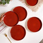 Amber Ceramic Clay Dinner Plates Set Of 4 9 Inch - Ceramic dinner plates, dinner plates set of 4, ceramic plates, red dinner plates