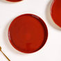 Amber Ceramic Clay Dinner Plates Set Of 4 9 Inch - Ceramic dinner plates, dinner plates set of 4, ceramic plates, red dinner plates