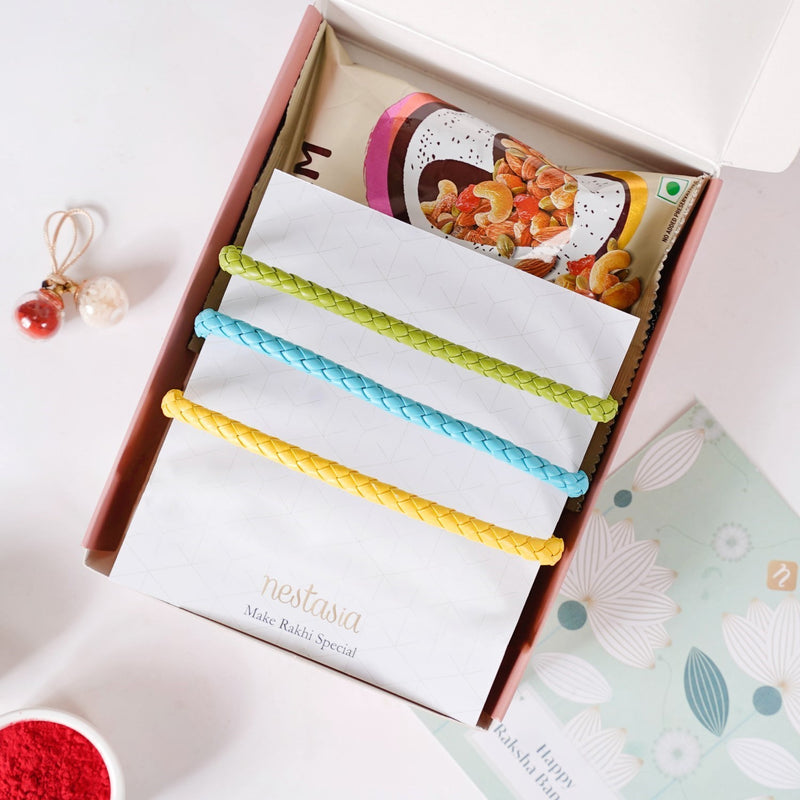 Set Of 3 Faux Leather Solid Bracelet