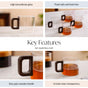 Set of 4 Glass Tea Cups With Wooden Handle 200ml