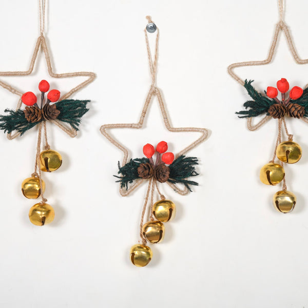 Sustainable Star Shaped Christmas Ornaments Set of 4