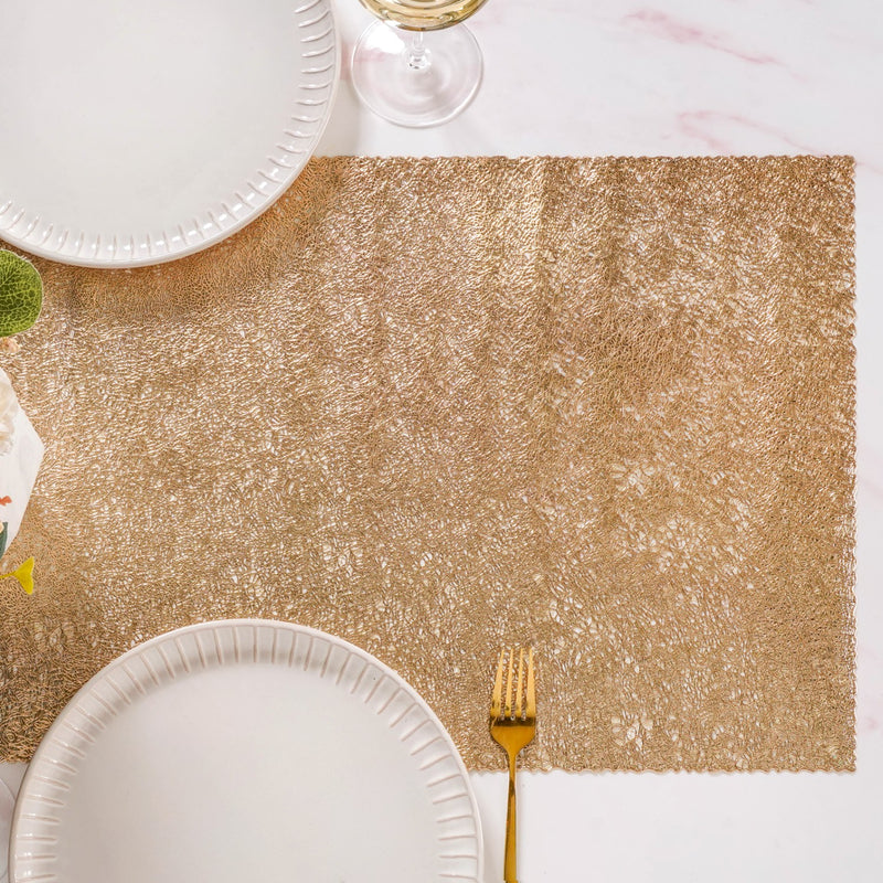 Sheer Gold Abstract Table Runner 72x15 Inch