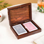 Sheesham Ace Card Holder With Deck Of Cards