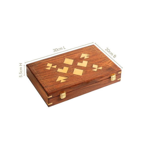 Wooden Box Poker Game Night Essentials Set