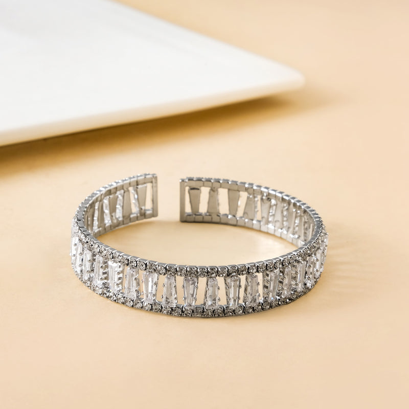 Shimmers In Silver Cuff Bracelet