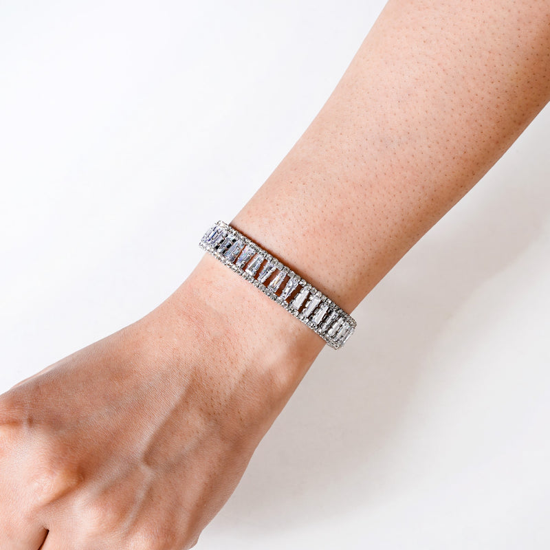 Shimmers In Silver Cuff Bracelet