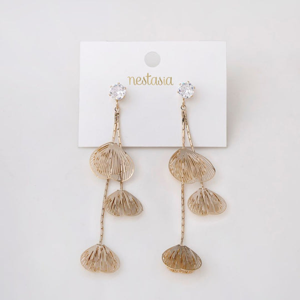 Shimmery Gold Tassel Earrings