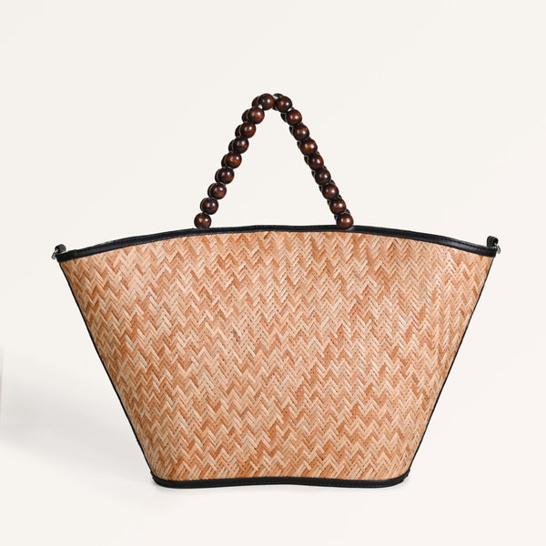 Shitalpati Bag With Beaded Handles
