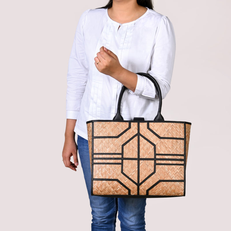 Shitalpati Black Carryall Tote Bag