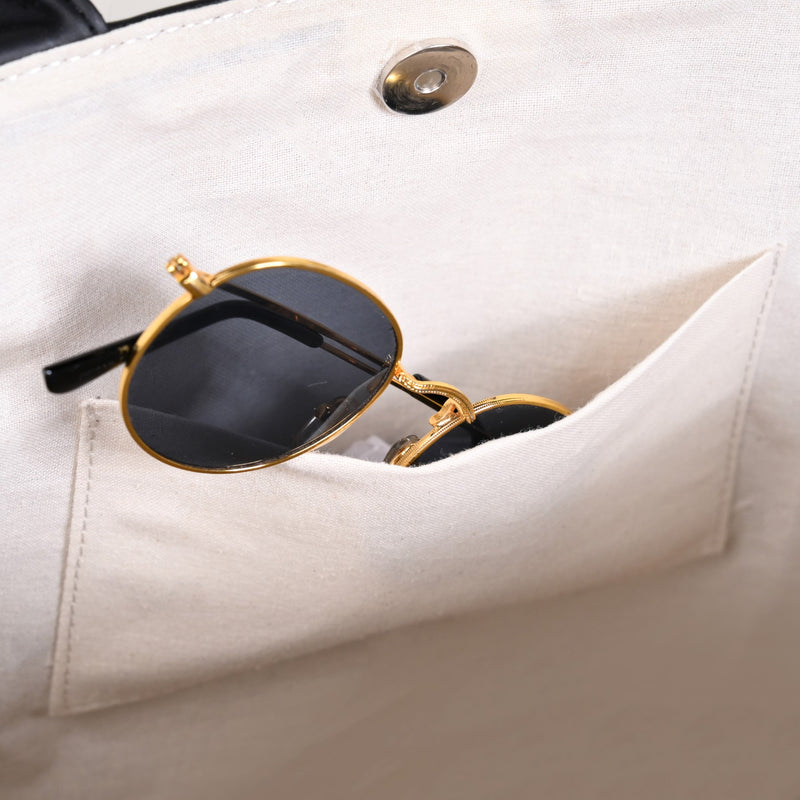 Shitalpati Black Carryall Tote Bag