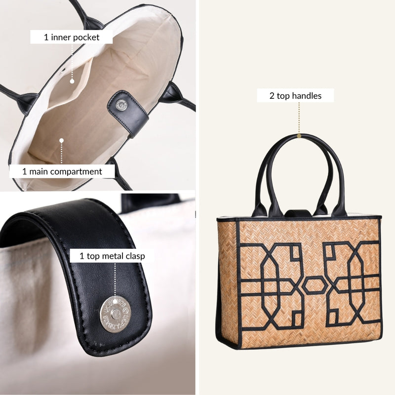 Shitalpati Black Carryall Tote Bag