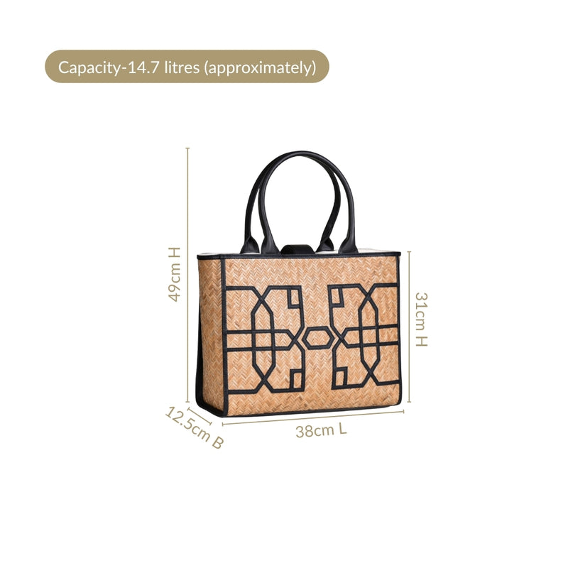Shitalpati Black Carryall Tote Bag