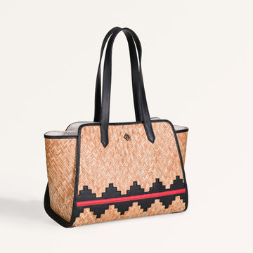 Shitalpati Everyday Tote With Vegan Leather Handles