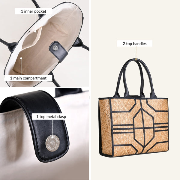 BreezeBag Handwoven Carryall Tote Black