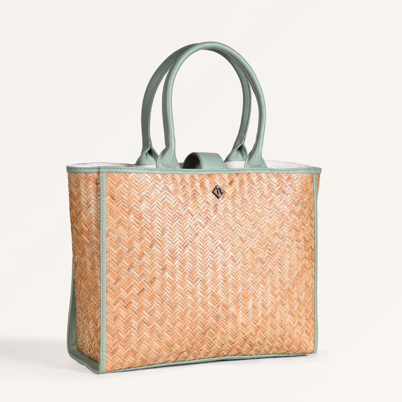Shitalpati Mint Modern Tote Bag
